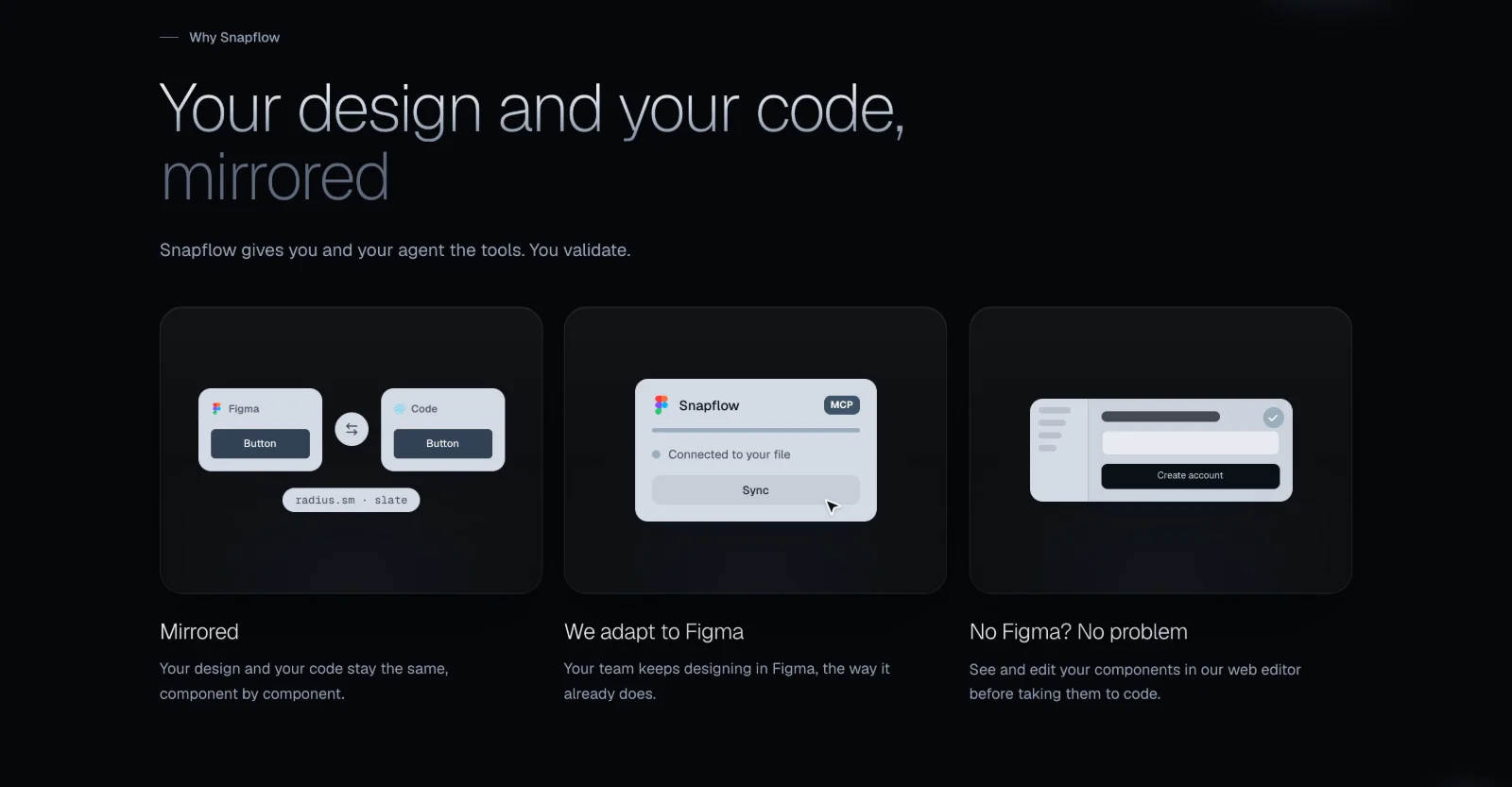 Your design and your code, mirrored: a Figma button and a code button sharing one token.