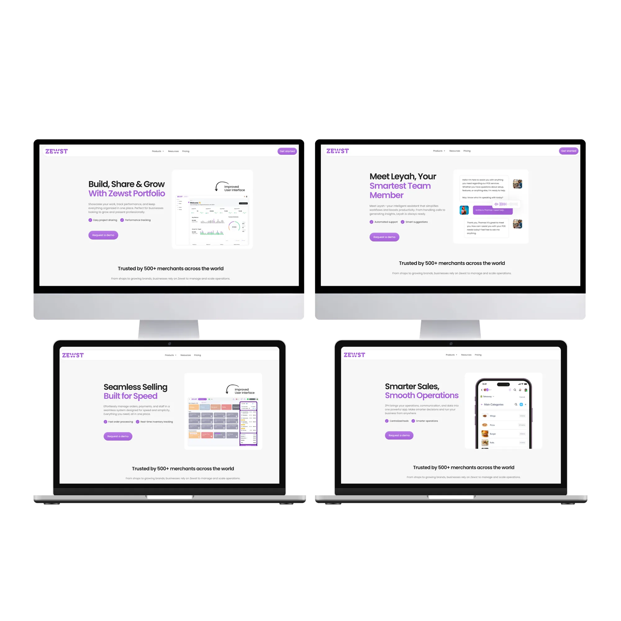 Zewst product screens
